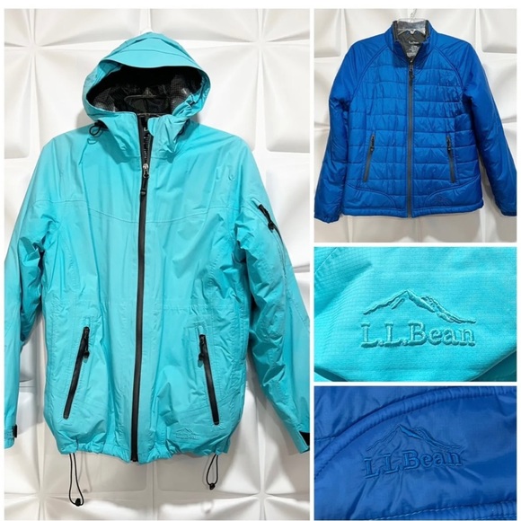 L.L. Bean Jackets & Blazers - L.L. BEAN Sz S Aqua Blue 3-in-1 Ski Coat Inner Puffer Jacket Outer Nylon Rain